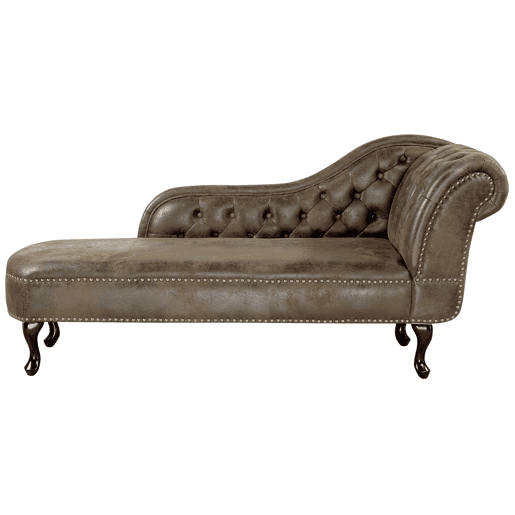 Chaise longue à direita NIMES Camurça sintética Castanho