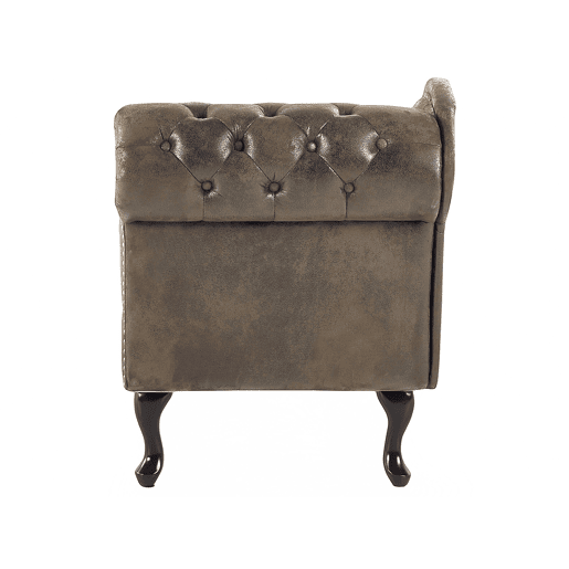 Chaise longue à direita NIMES Camurça sintética Castanho