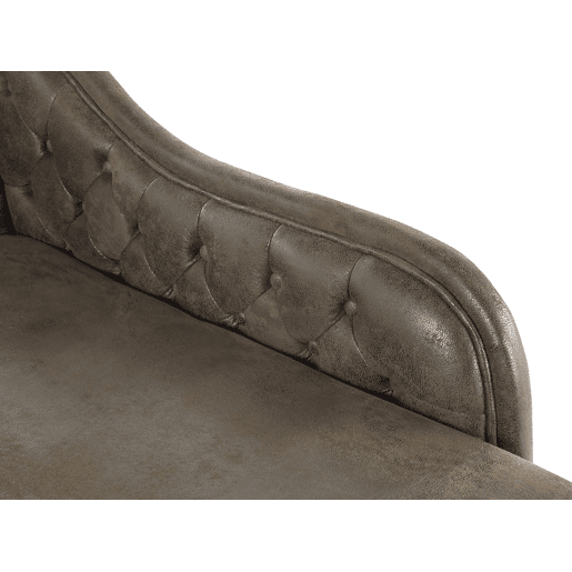 Chaise longue à direita NIMES Camurça sintética Castanho