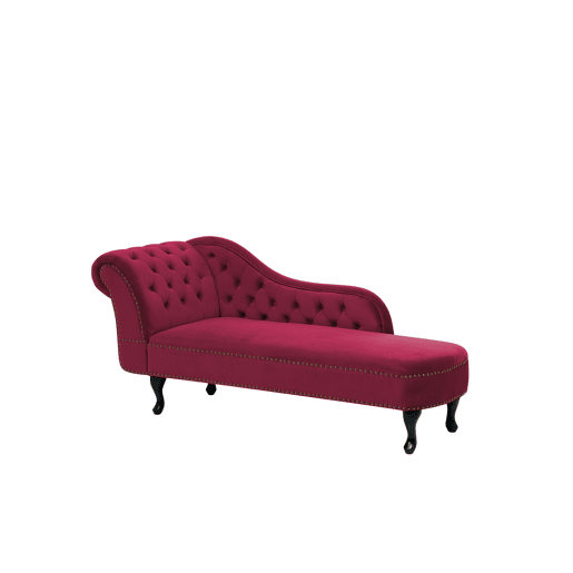 Chaise longue à esquerda NIMES Veludo Bordeaux