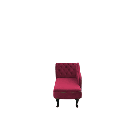 Chaise longue à esquerda NIMES Veludo Bordeaux