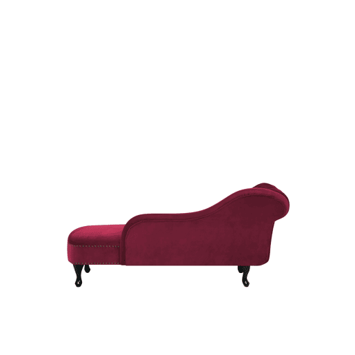 Chaise longue à esquerda NIMES Veludo Bordeaux