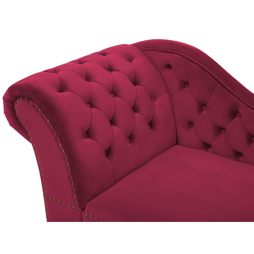 Chaise longue à esquerda NIMES Veludo Bordeaux
