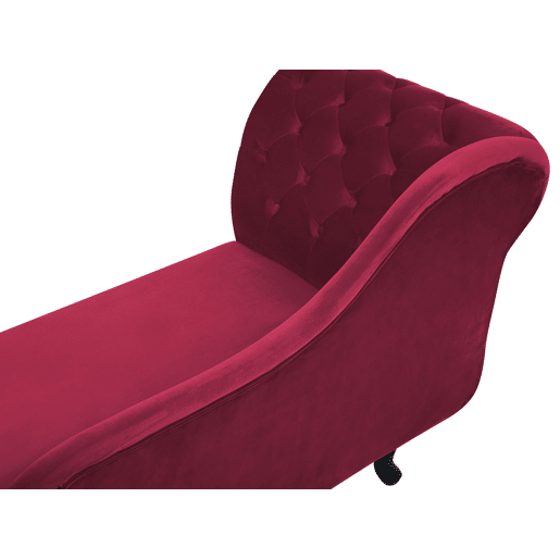 Chaise longue à esquerda NIMES Veludo Bordeaux