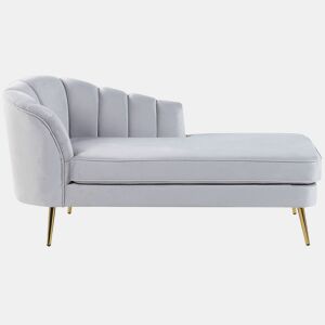 Chaise longue à esquerda ALLIER Veludo Cinzento claro