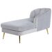 Beliani Chaise longue izquierdo Terciopelo ALLIER Beliani Chaise longue izquierdo Terciopelo ALLIER Gris Claro