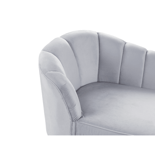Chaise longue à esquerda ALLIER Veludo Cinzento claro