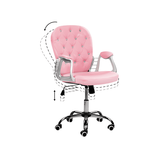 Cadeira de escritório PRINCESS Pele sintética Rosa