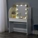 Tocador Köla Mesa de Maquillaje con Espejo con LED aglomerado 108 Tocador Köla Mesa de Maquillaje con Espejo con LED aglomerado 108 Blanco