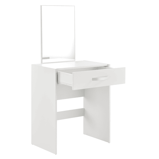 Conjunto de toucador Reykjavik Mesa de maquilhagem com espelho e banco - 132 x 63 x 39 cm - Branco en.casa