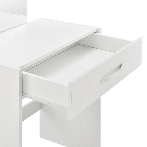 Conjunto de toucador Reykjavik Mesa de maquilhagem com espelho e banco - 132 x 63 x 39 cm - Branco en.casa