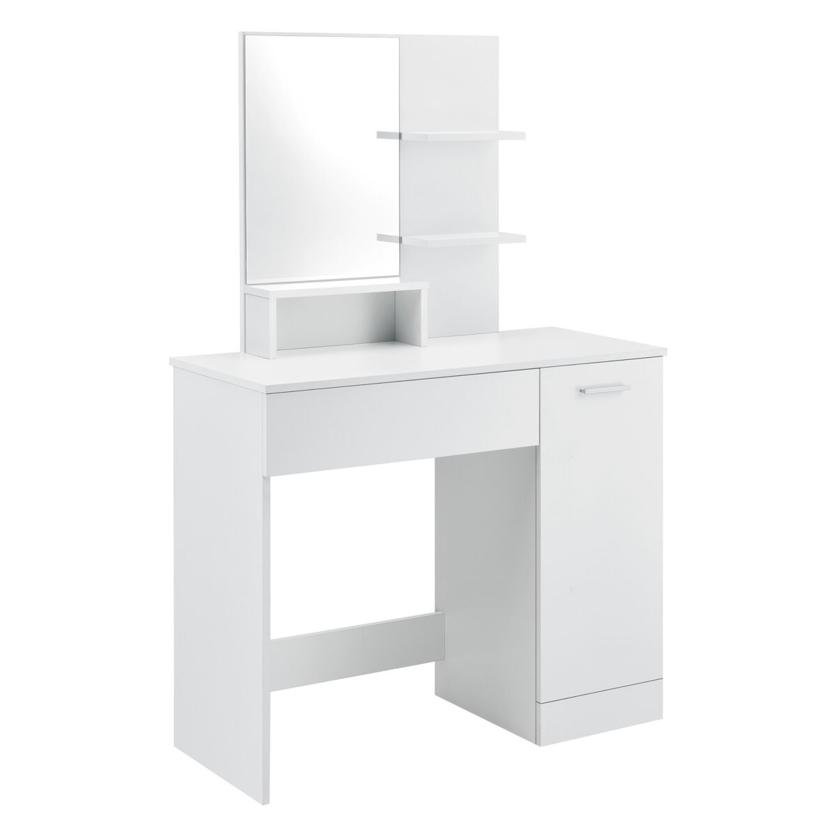 Tocador krugersdorp mesa de maquillaje con espejo aglomerado 138 x 90 x 38 cm - blanco [en.casa]