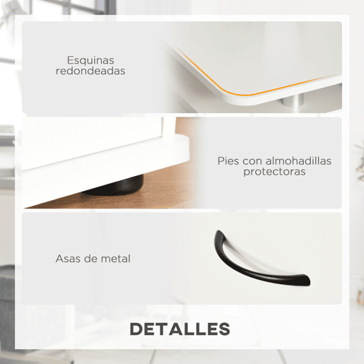 HOMCOM Mesa de Computador Mesa de Escritório com Múltiplas Prateleiras 2 Gavetas Bandeja de Teclado e Suporte para Monitor e CPU 120x55x85 cm Branco