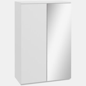 HOMCOM Sapateira com Espelho Móvel Sapateira para 18 Pares de Sapatos com Prateleiras Ajustáveis para Entrada 60x32x95 cm Branco
