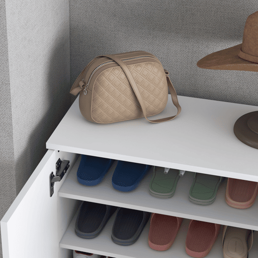 HOMCOM Sapateira com Espelho Móvel Sapateira para 18 Pares de Sapatos com Prateleiras Ajustáveis para Entrada 60x32x95 cm Branco