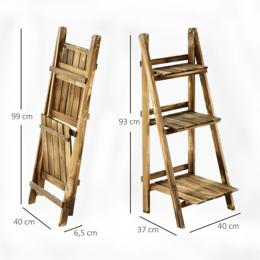 Outsunny Suporte para Plantas de 3 Níveis Prateleira para Plantas Dobrável Suporte para Vasos de Madeira para Interior e Exterior 40x37x93 cm Madeira Outsunny Suporte para Plantas de 3 Níveis Prateleira para Plantas Dobrável Suporte para Vasos de Madeira para Interior e Exterior 40x37x93 cm Madeira