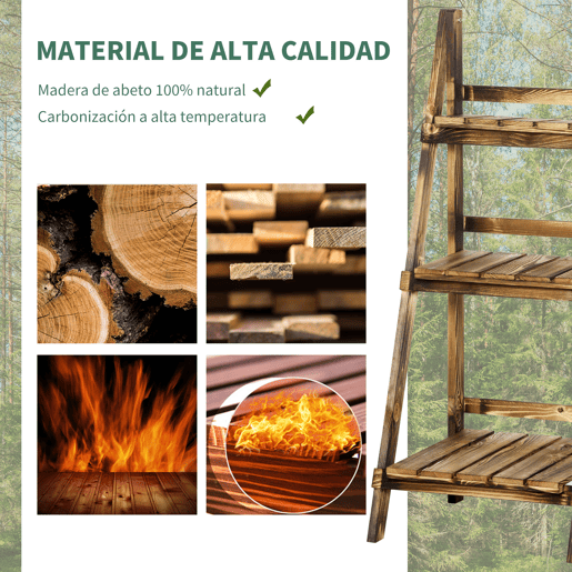 Outsunny Suporte para Plantas de 3 Níveis Prateleira para Plantas Dobrável Suporte para Vasos de Madeira para Interior e Exterior 40x37x93 cm Madeira Outsunny Suporte para Plantas de 3 Níveis Prateleira para Plantas Dobrável Suporte para Vasos de Madeira para Interior e Exterior 40x37x93 cm Madeira