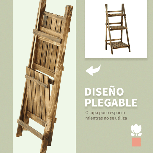 Outsunny Suporte para Plantas de 3 Níveis Prateleira para Plantas Dobrável Suporte para Vasos de Madeira para Interior e Exterior 40x37x93 cm Madeira Outsunny Suporte para Plantas de 3 Níveis Prateleira para Plantas Dobrável Suporte para Vasos de Madeira para Interior e Exterior 40x37x93 cm Madeira
