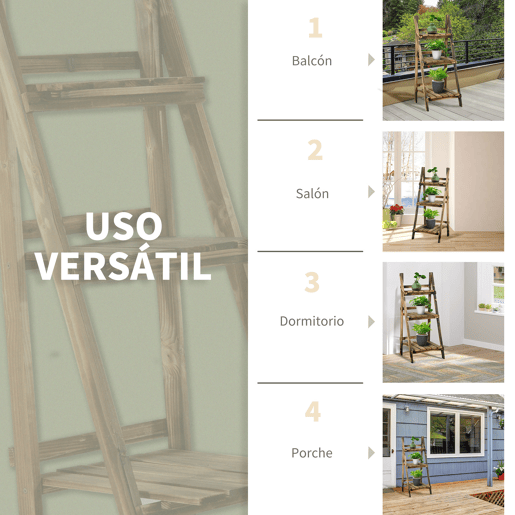 Outsunny Suporte para Plantas de 3 Níveis Prateleira para Plantas Dobrável Suporte para Vasos de Madeira para Interior e Exterior 40x37x93 cm Madeira Outsunny Suporte para Plantas de 3 Níveis Prateleira para Plantas Dobrável Suporte para Vasos de Madeira para Interior e Exterior 40x37x93 cm Madeira