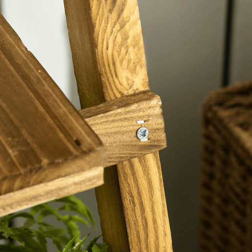 Outsunny Suporte para Plantas de 3 Níveis Prateleira para Plantad Dobrável Suporte para Vasos de Madeira para Interior e Exterior 60x37x93 cm Madeira