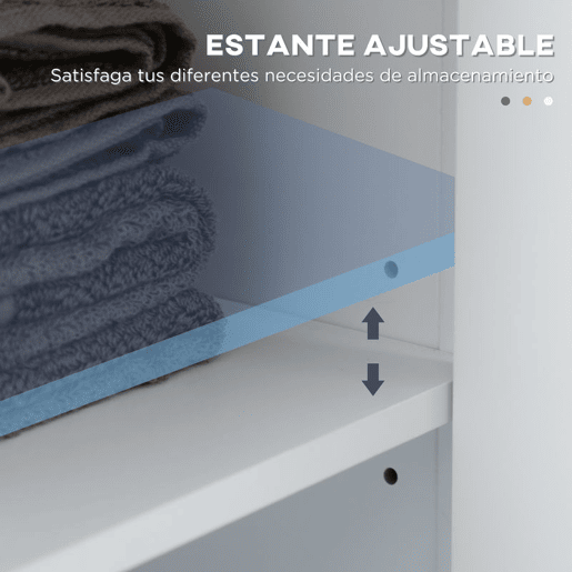 kleankin Coluna Casa de Banho Armário Alto Casa de Banho com 2 Portas de Vidro Prateleiras Ajustáveis e Prateleira de Armazenamento 45x30x170 cm Branco
