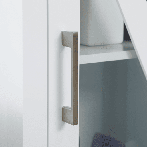 kleankin Coluna Casa de Banho Armário Alto Casa de Banho com 2 Portas de Vidro Prateleiras Ajustáveis e Prateleira de Armazenamento 45x30x170 cm Branco