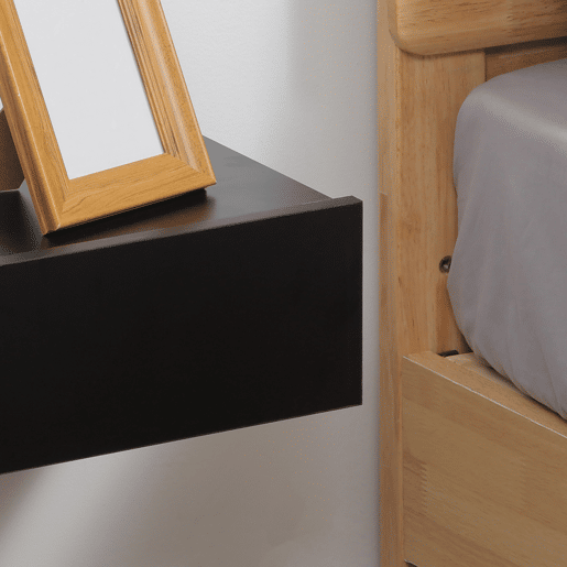 HOMCOM Conjunto de 2 Mesas de Cabeceira com 1 Gaveta Desenho Montado na Parede Estilo Moderno para Dormitório 40x30x15 cm Preto