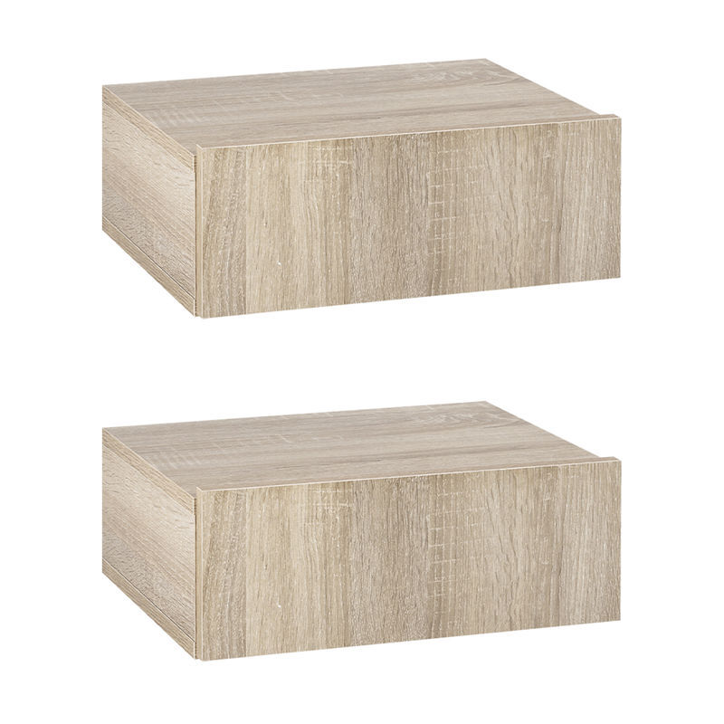 Homcom juego de 2 mesitas de noche flotantes con cajón, mesillas de noche dormitorio, montado en la pared, estilo moderno, para sala de estar,