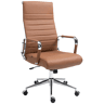 Silla de oficina Kolumbus de cuero auténtico Marrón claro 66X58X105 cm