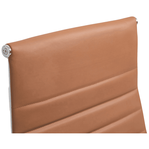 Silla de oficina Kolumbus de cuero auténtico Marrón claro 66X58X105 cm