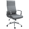Silla de oficina Kolumbus de cuero auténtico Gris 66X58X105 cm