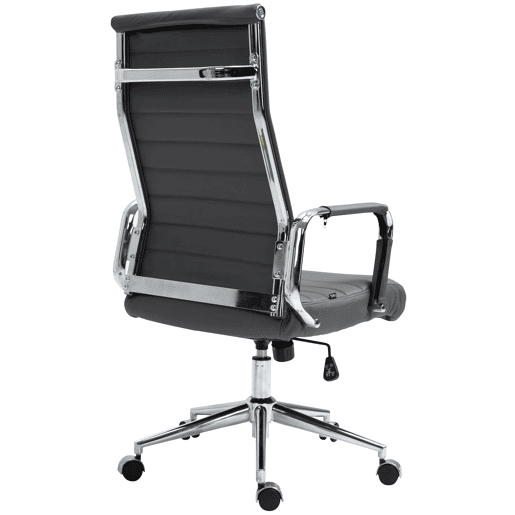 Silla de oficina Kolumbus de cuero auténtico Gris 66X58X105 cm