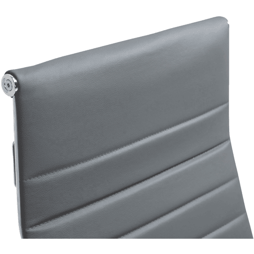 Silla de oficina Kolumbus de cuero auténtico Gris 66X58X105 cm