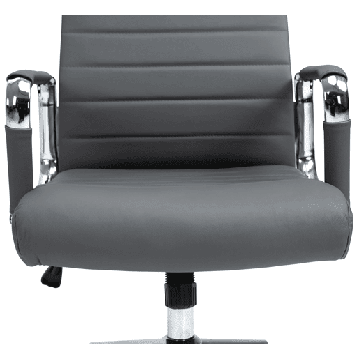 Silla de oficina Kolumbus de cuero auténtico Gris 66X58X105 cm