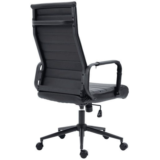 Silla de oficina Kolumbus de cuero auténtico Negronegro 66X58X105 cm
