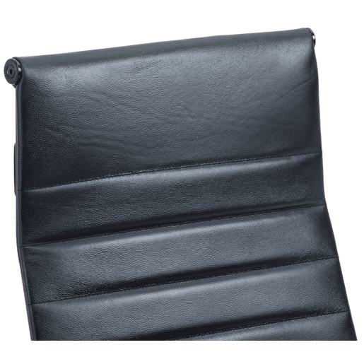 Silla de oficina Kolumbus de cuero auténtico Negronegro 66X58X105 cm