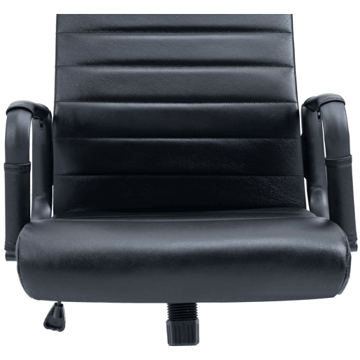 Silla de oficina Kolumbus de cuero auténtico Negronegro 66X58X105 cm