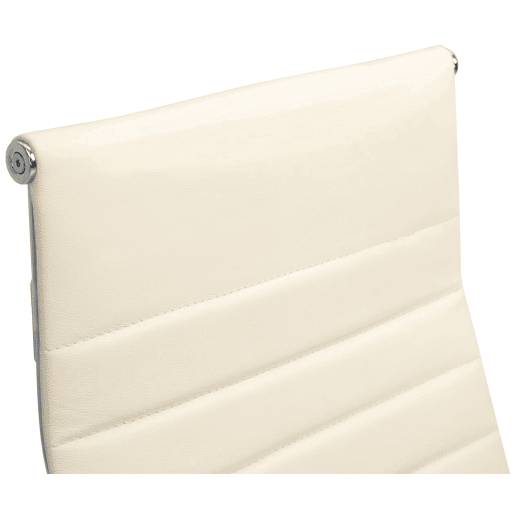 Silla de oficina Kolumbus de cuero auténtico Crema 66X58X105 cm