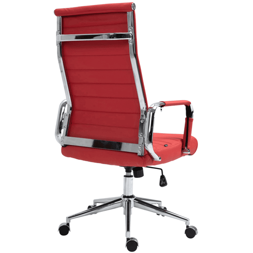 Silla de oficina Kolumbus de cuero auténtico Rojo 66X58X105 cm