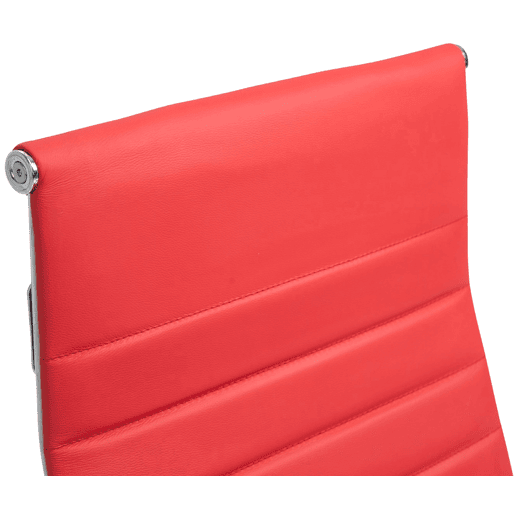 Silla de oficina Kolumbus de cuero auténtico Rojo 66X58X105 cm