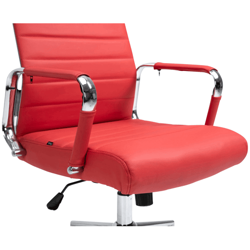 Silla de oficina Kolumbus de cuero auténtico Rojo 66X58X105 cm