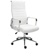 Silla de oficina Kolumbus de cuero auténtico Blanco 66X58X105 cm