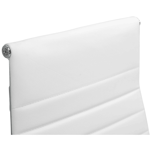 Silla de oficina Kolumbus de cuero auténtico Blanco 66X58X105 cm