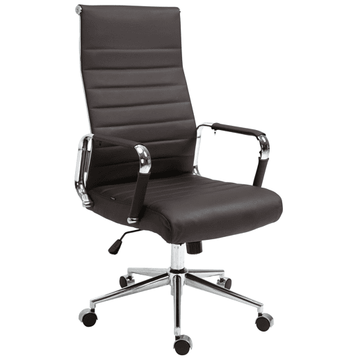 Silla de oficina Kolumbus de cuero auténtico Marrón 66X58X105 cm