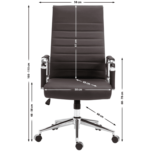 Silla de oficina Kolumbus de cuero auténtico Marrón 66X58X105 cm
