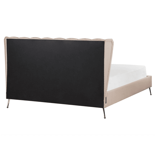 Cama Veludo MIRIBEL 160 x 200 cm Taupe