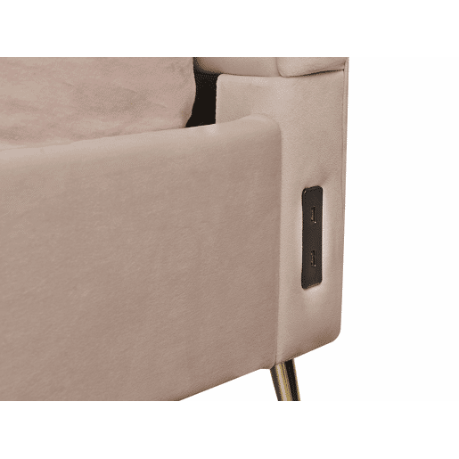 Cama Veludo MIRIBEL 160 x 200 cm Taupe