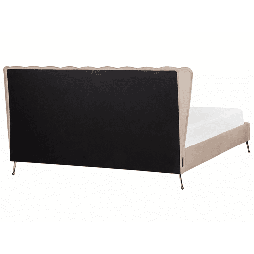 Cama Veludo MIRIBEL 180 x 200 cm Taupe