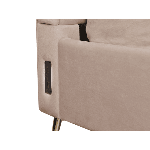 Cama Veludo MIRIBEL 180 x 200 cm Taupe