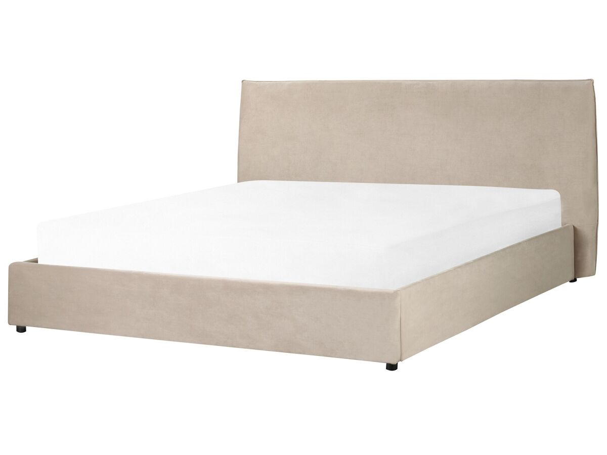 Beliani Cama con almacenaje Terciopelo LAVAUR 203x220